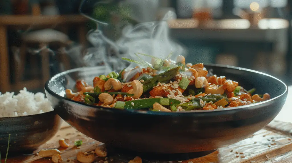 Cashew Chicken and Asparagus Stir-Fry