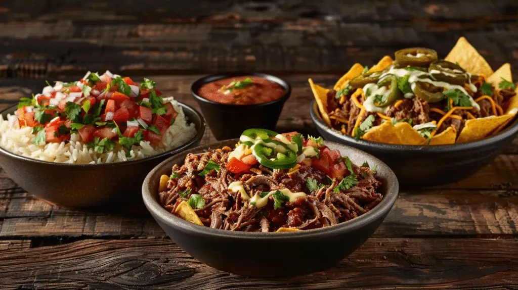 hree dishes featuring chipotle shredded beef - Crockpot Chipotle Pot Roast Tacos Recipe - Donald Recipes