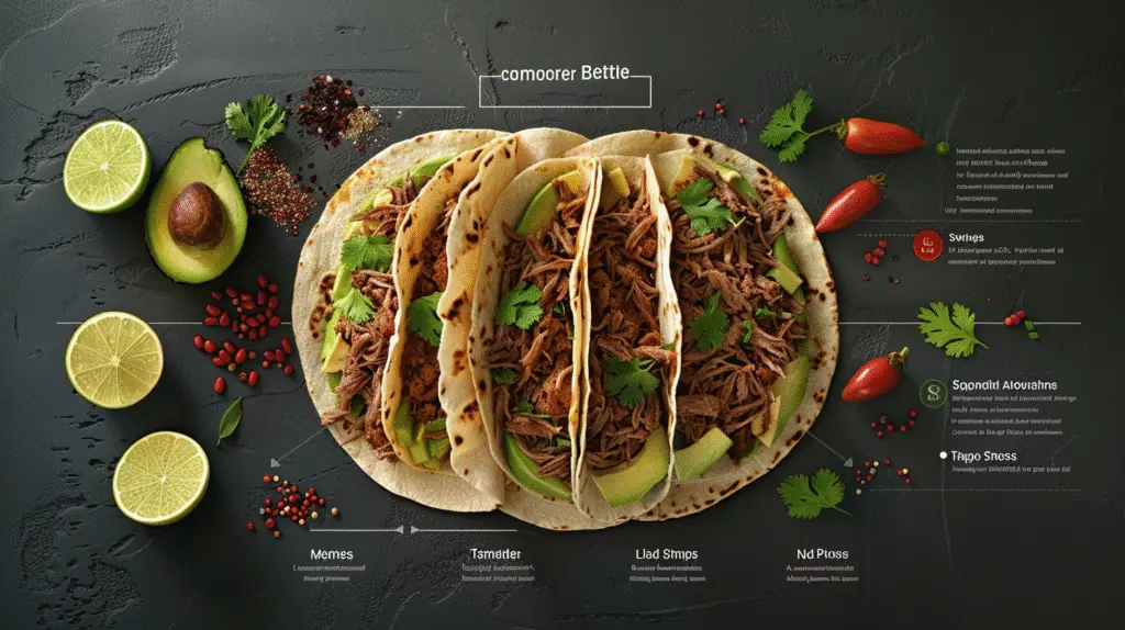 modern nutrition breakdown graphic for chipotle beef tacos - Crockpot Chipotle Pot Roast Tacos Recipe - Donald Recipes