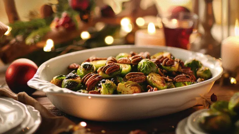 Balsamic Roasted Brussels Sprouts with Pecans