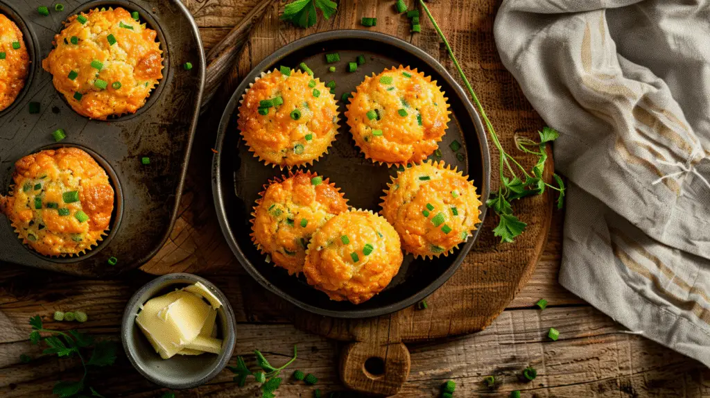 Cheddar Scallion Cornbread Muffins