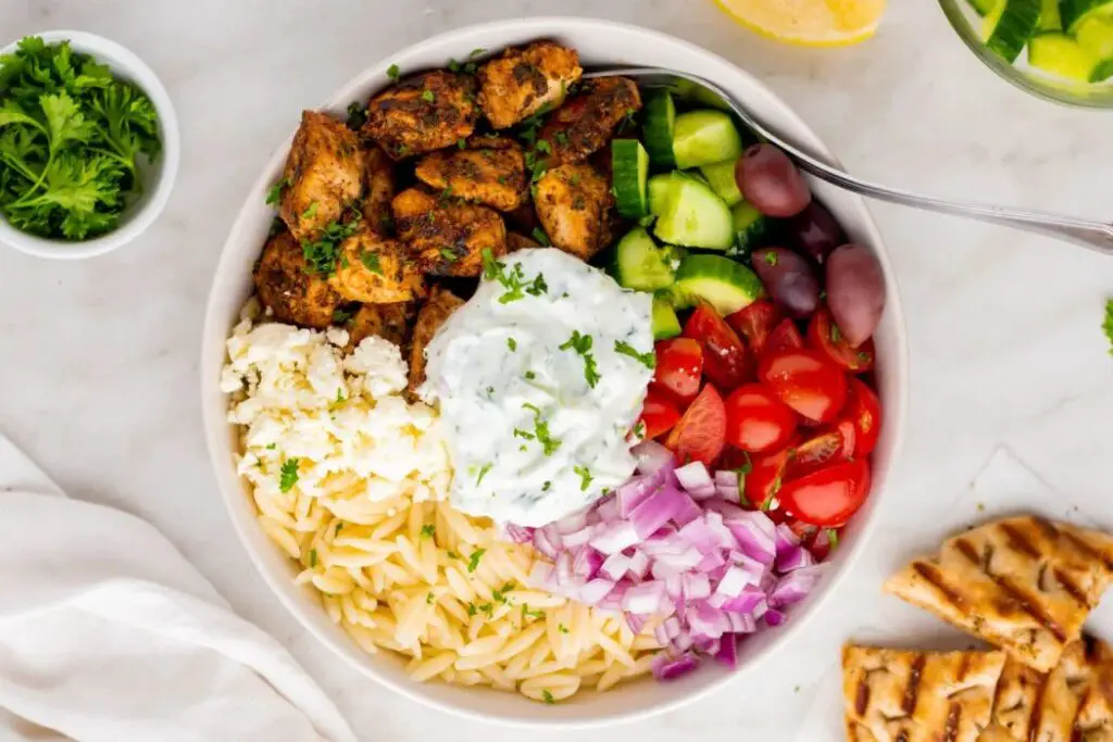 Grilled Greek Chicken Gyro Bowl
