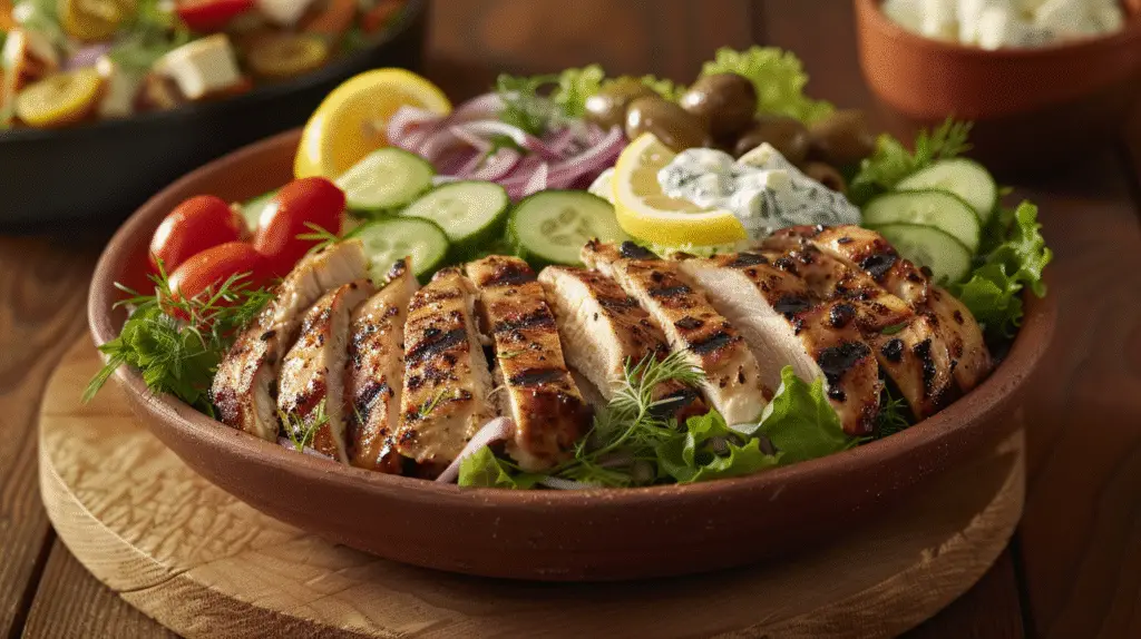 Grilled Greek Chicken Gyro Bowl