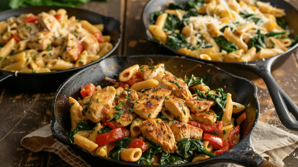 Chicken & Spinach Skillet Pasta with Lemon & Parmesan 4 Chicken & Spinach Skillet Pasta with Lemon & Parmesan