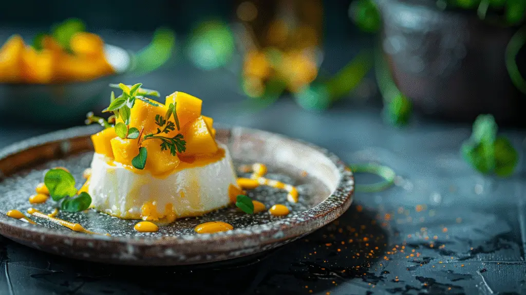 Coconut Panna Cotta with Mango
