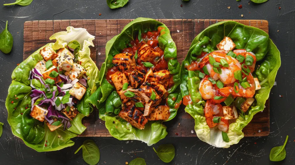 Crispy Rice Lettuce Cups with Peanut Sauce 2 Crispy Rice Lettuce Cups with Peanut Sauce