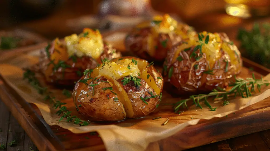 Crispy Smashed Potatoes with Herb Butter