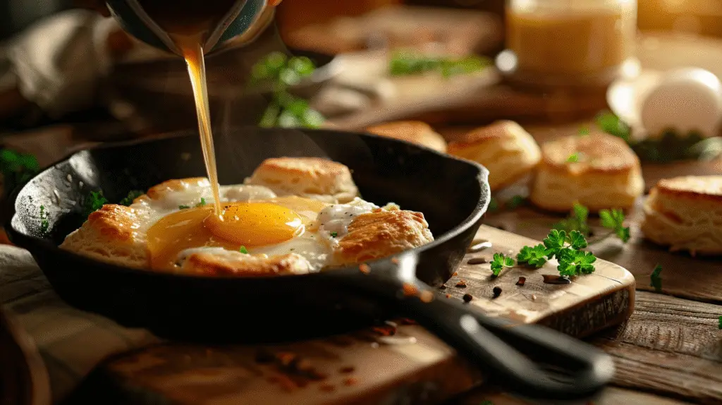 Egg Gravy over Biscuits
