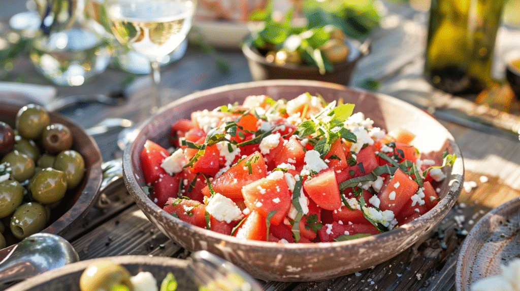 Feta and Watermelon Salad with Mint