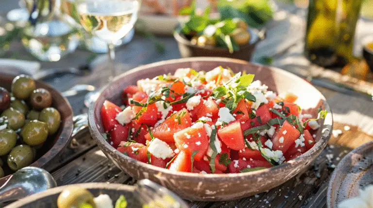 Feta and Watermelon Salad with Mint