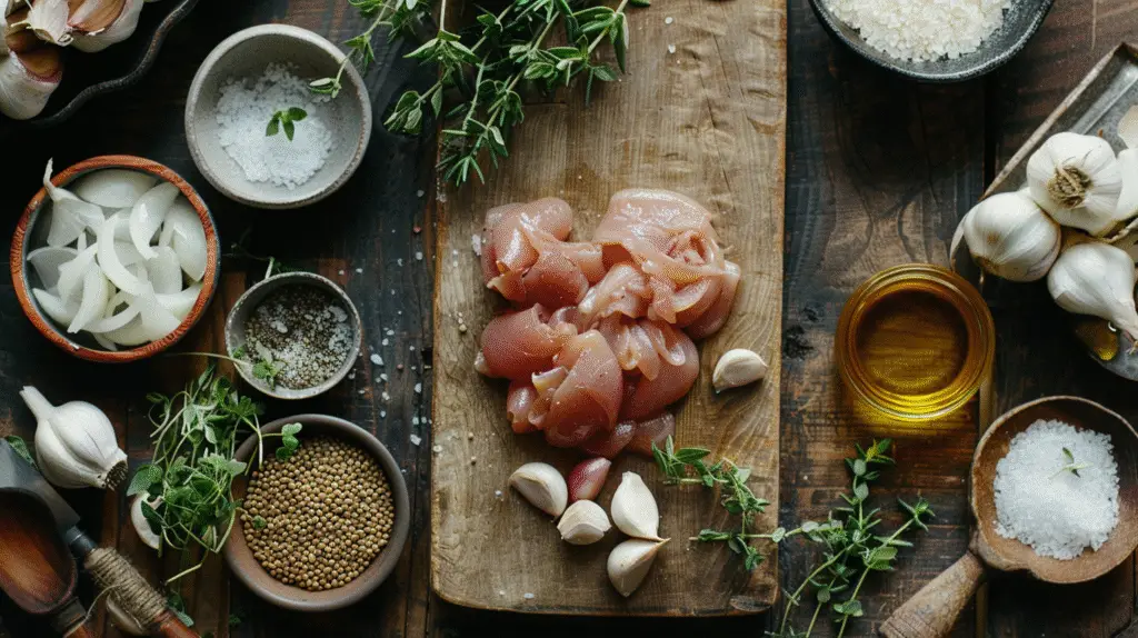 Golden Chicken with Mustard and Shallots 2 Golden Chicken with Mustard and Shallots