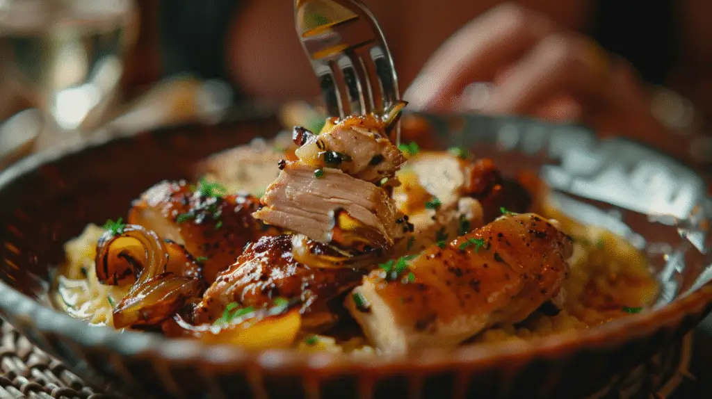 Golden Chicken with Mustard and Shallots