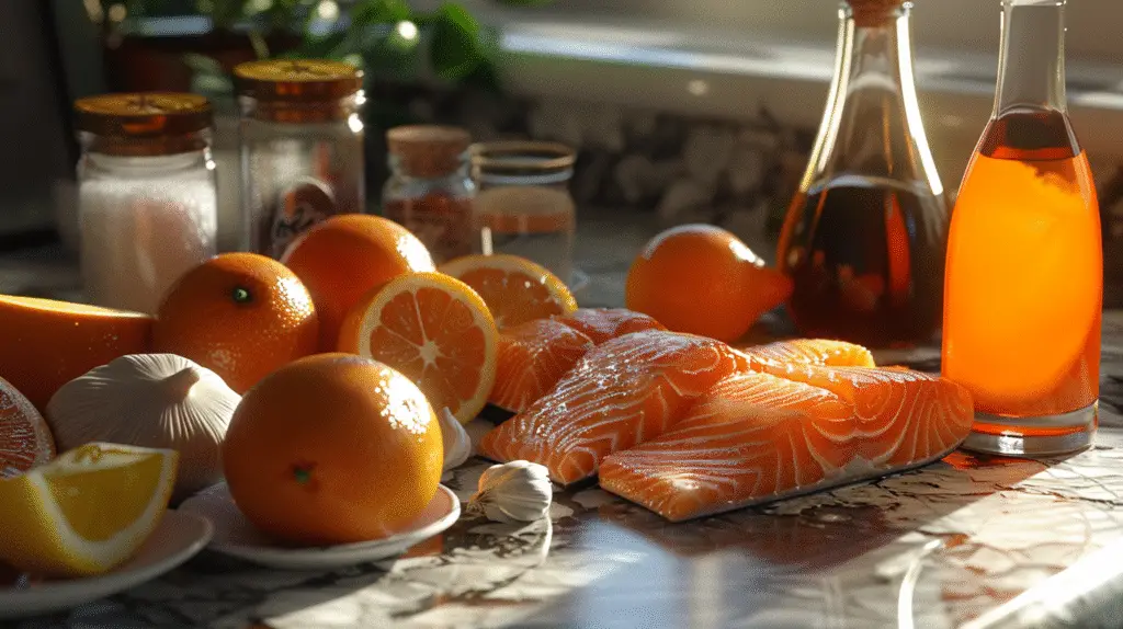 Honey-Soy Glazed Salmon with Oranges 2 Honey-Soy Glazed Salmon with Oranges