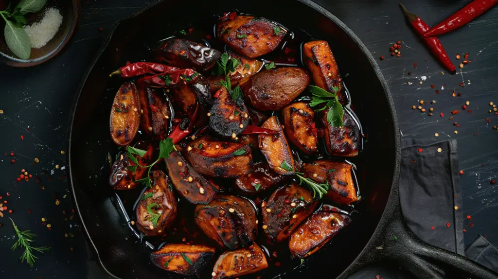 Hot Honey Roasted Sweet Potatoes