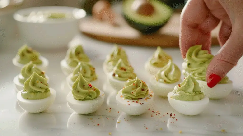 Creamy Avocado Deviled Eggs 3 Avocado Deviled Eggs