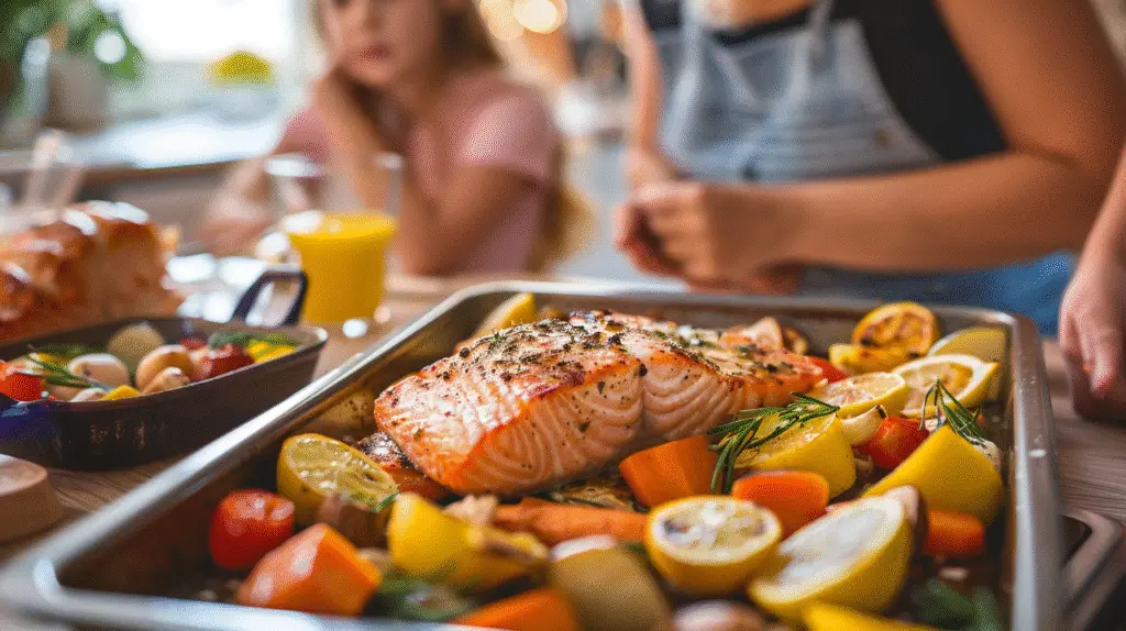 Lemon Garlic Salmon Tray Bake 3 Lemon Garlic Salmon Tray Bake