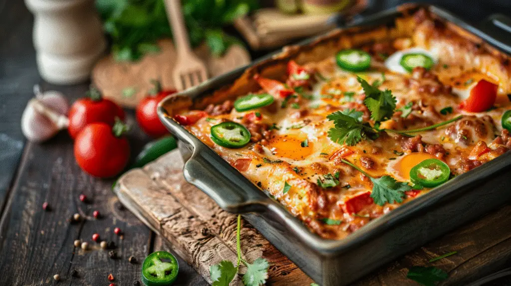 Mexican Lasagna Breakfast Casserole