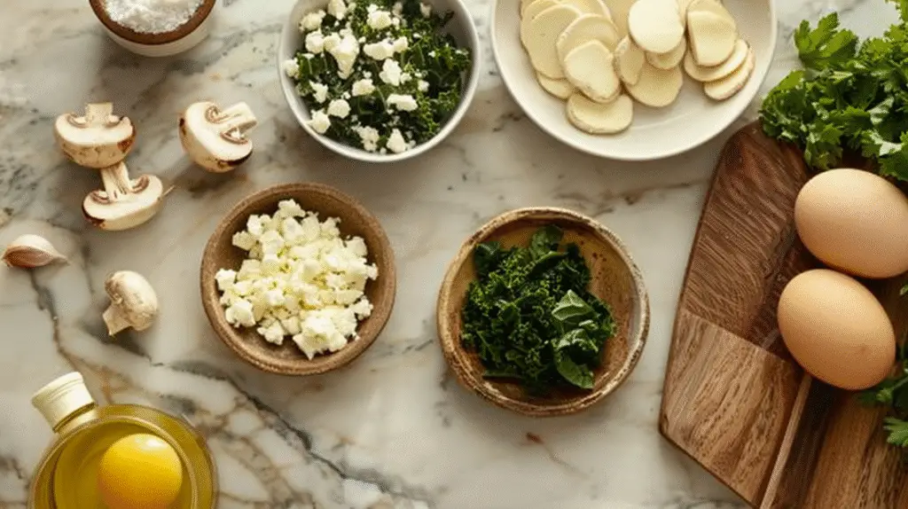 Mini Crustless Quiches with Kale, Mushrooms & Feta 2 Mini Crustless Quiches with Kale, Mushrooms & Feta