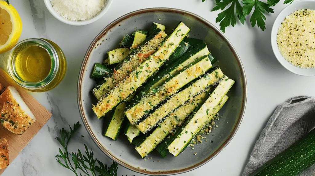 Crispy Parmesan-Crusted Zucchini Fries 2 Parmesan-Zucchini Fries Ingredients