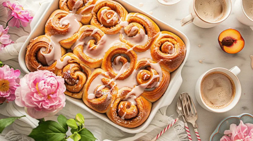 Peach Cobbler Cinnamon Rolls 4 Peach Cobbler Cinnamon Rolls