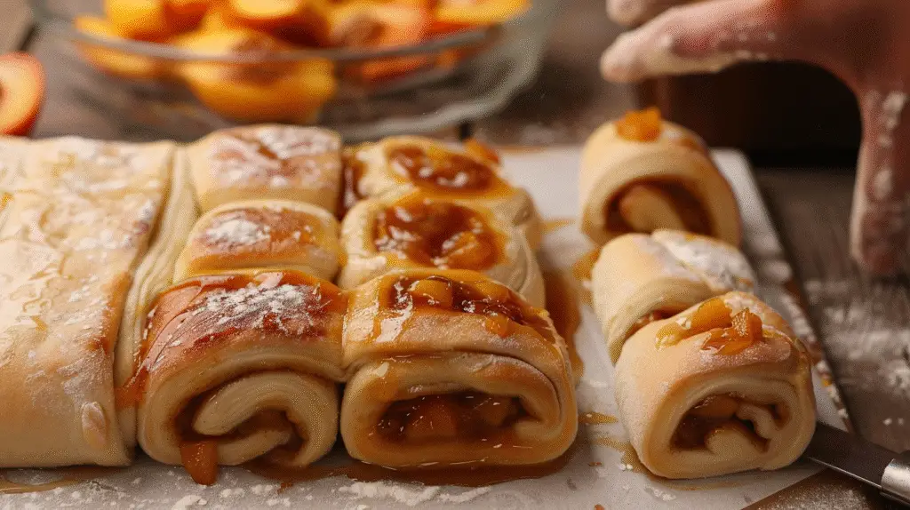 Peach Cobbler Cinnamon Rolls 2 Peach Cobbler Cinnamon Rolls