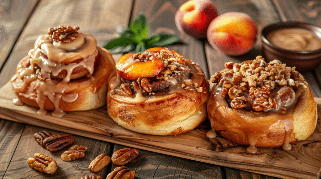 Peach Cobbler Cinnamon Rolls 3 Peach Cobbler Cinnamon Rolls