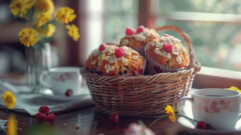 Raspberry Oatmeal Muffins 4 Raspberry-Oatmeal Muffins