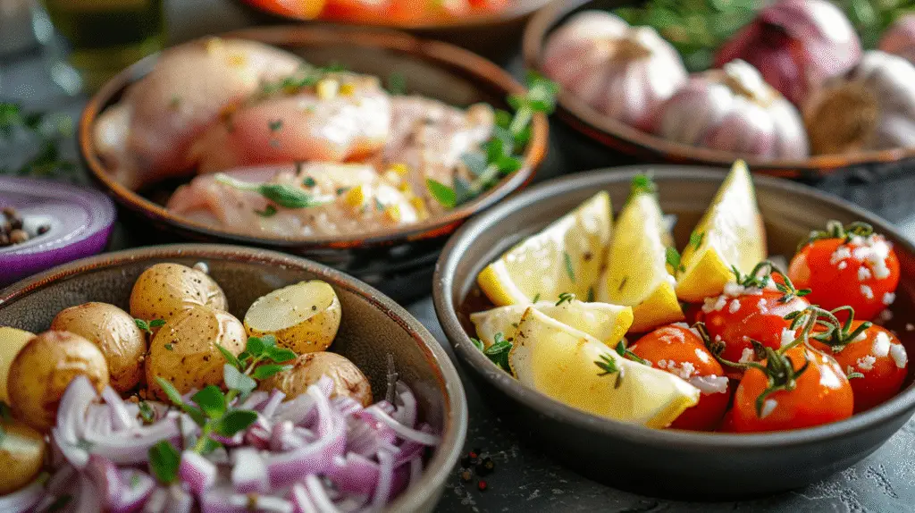 Roasted Mediterranean Chicken Thighs & Baby Potatoes