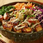 Roasted Tofu Grain Bowls with Miso-Tahini Sauce