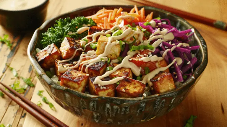 Roasted Tofu Grain Bowls with Miso-Tahini Sauce