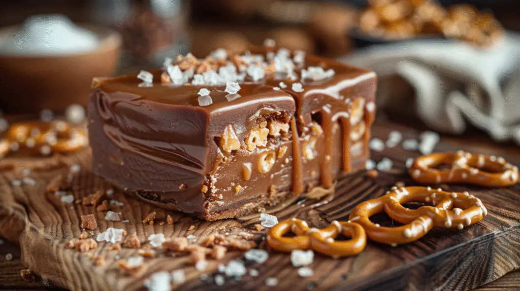 Salted Caramel Pretzel Fudge