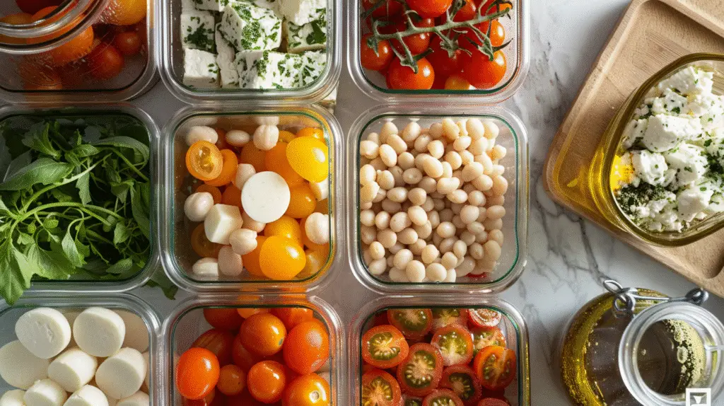 No-Cook White Bean & Spinach Caprese Salad 2 No-Cook White Bean & Spinach Caprese Salad