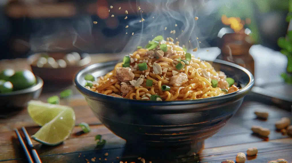 Peanut Chicken Ramen Noodles